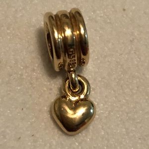 Pandora Gold Dangle Heart Charm